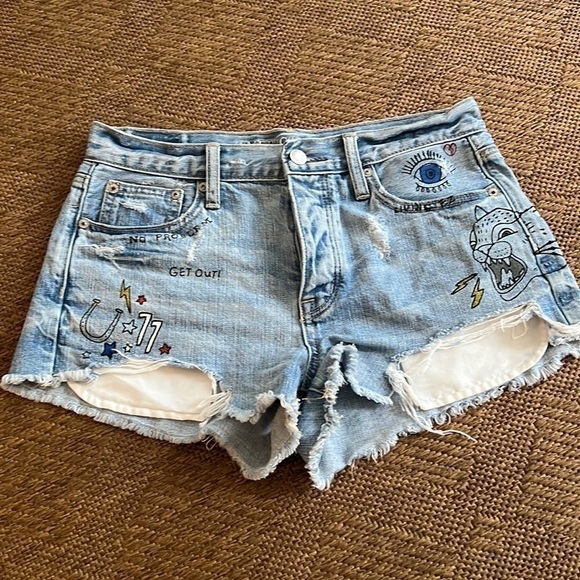American Eagle women’s vintage high-rise festival cut off shorts size 4 - Picture 1 of 12